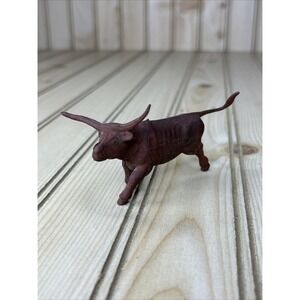 Marx 1950's original 60mm Chubby Steer Figure Brown Bull Farm Accessory